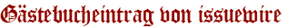 Gästebucheintrag von issuewire