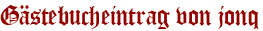 Gästebucheintrag von jonq