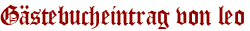 Gästebucheintrag von leo