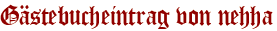 Gästebucheintrag von nehha