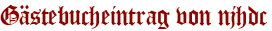 Gästebucheintrag von njhdc