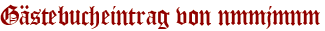 Gästebucheintrag von nmmjmnm