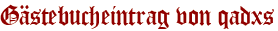 Gästebucheintrag von qadxs