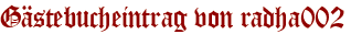 Gästebucheintrag von radha002