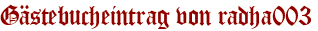 Gästebucheintrag von radha003