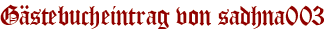 Gästebucheintrag von sadhna003