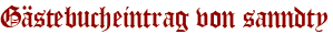 Gästebucheintrag von sanndty