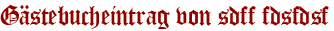 Gästebucheintrag von sdff fdsfdsf