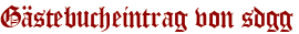 Gästebucheintrag von sdgg