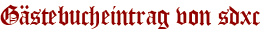 Gästebucheintrag von sdxc