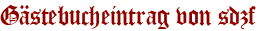 Gästebucheintrag von sdzf