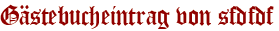 Gästebucheintrag von sfdfdf