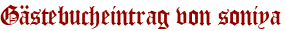 Gästebucheintrag von soniya