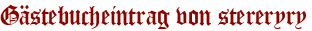 Gästebucheintrag von stereryry