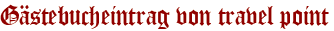 Gästebucheintrag von travel point