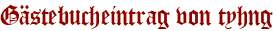 Gästebucheintrag von tyhng