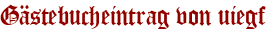 Gästebucheintrag von uiegf