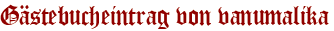 Gästebucheintrag von vanumalika