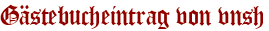 Gästebucheintrag von vnsh
