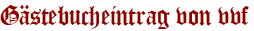 Gästebucheintrag von vvf