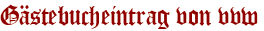 Gästebucheintrag von vvw