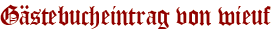 Gästebucheintrag von wieuf