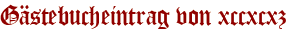 Gästebucheintrag von xccxcxz