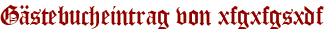 Gästebucheintrag von xfgxfgsxdf