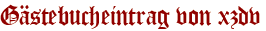 Gästebucheintrag von xzdv