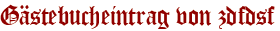 Gästebucheintrag von zdfdsf