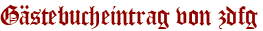 Gästebucheintrag von zdfg
